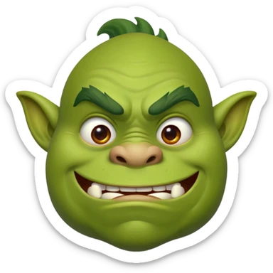 Ogre face goofy sticker