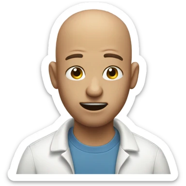 Big guy with bald hair and smelly breath sticker