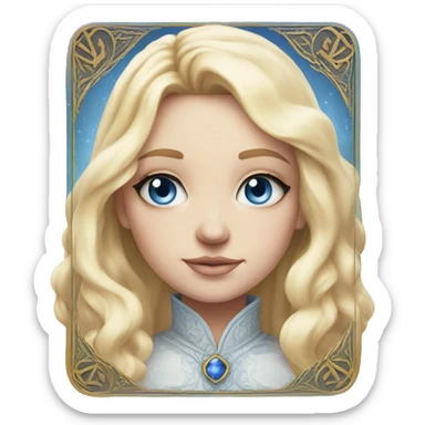 light pink tarot cards magic blonde girl white skin blue eyes  sticker