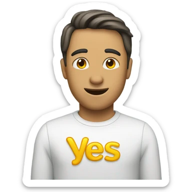Text saying yes sticker