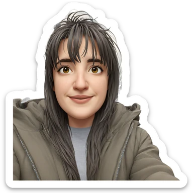 smiling girl outdoors with hair sticker