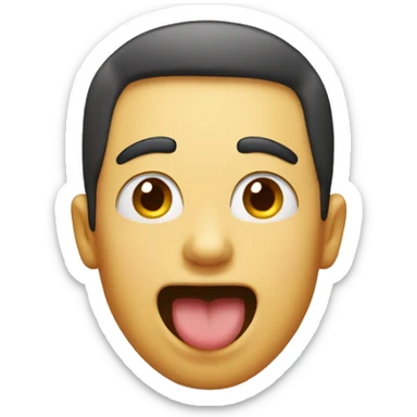 Guy winking with his tongue out sticker