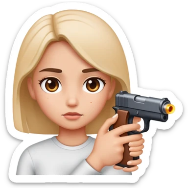 A girl getting shot in the back  sticker