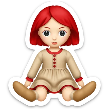 rag doll with button eyes sticker