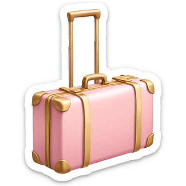 Light pink golden suit case  sticker