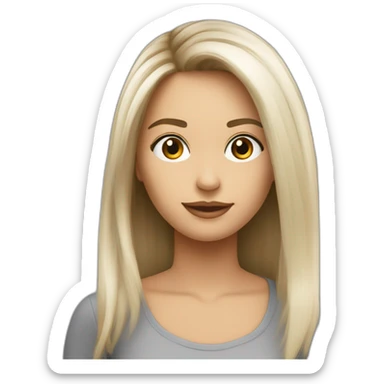 Un ado blanc au cheveux mi long mi court de couleur brun sticker