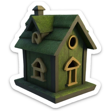 Nevermore Academy Addams house birdhouse. Mossy roof sticker