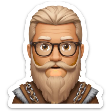 Glasses-Wearing wild viking büst sticker