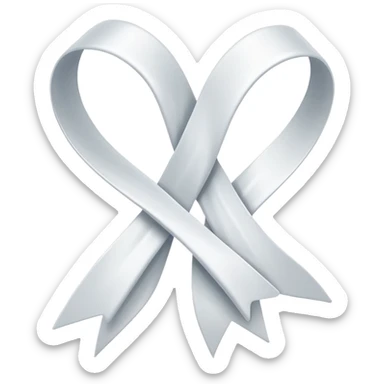 white ribbon, long ends, no text, light background sticker