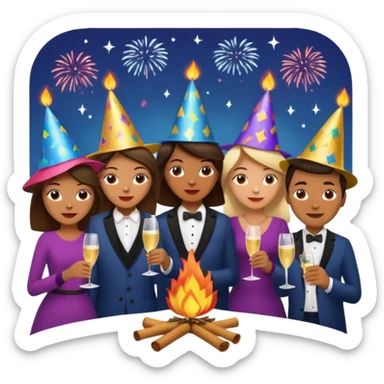 Bonfire Night with music sticker