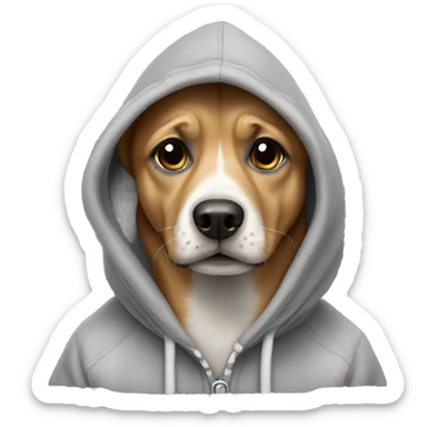 Dog wearing hoodie￼ sticker