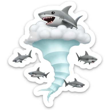 Tornado with sharks inside  sticker