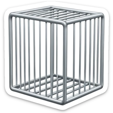simple cage thin bars straight square surface sticker