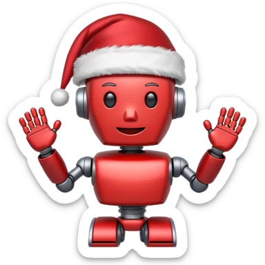robot with a santa hat  sticker