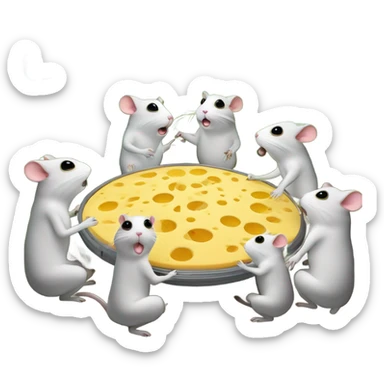 alien hamster cult with cheese and weed on ufo sticker