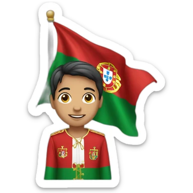Garçon avec un drapeau Portugal sticker