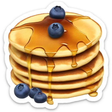A pile of pancake with Maple syrup and blueberries  sticker
