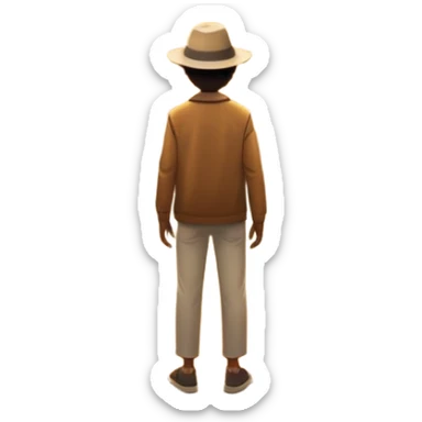 A long, empty road stretches into a golden sunset. A person stands with their back, outside a parked car on the roadside, facing the glowing horizon. The landscape is open and peaceful, filled with light and possibility. sticker