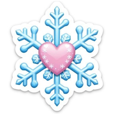 snowflake pink heart color white baby blue and baby pink glitter glow basic realist BOW EGIRLS WANTS THIS EMOJI CUTE KAWAII sticker
