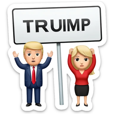 Giant sign that says trump is a moron sticker