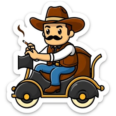 Majestic Cowboy riding cigarette  sticker