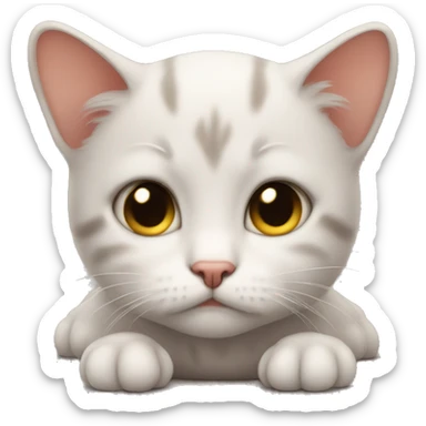 baby cat looks very very sad sticker
