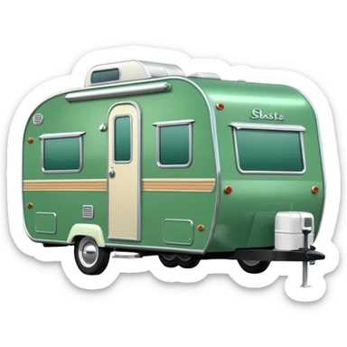 Green shasta travel trailer sticker
