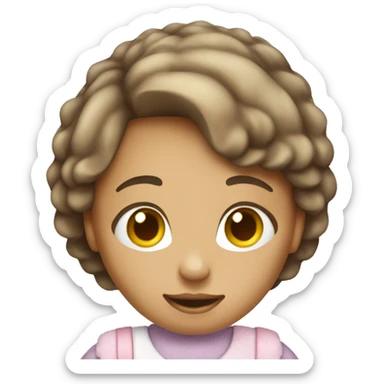 Make me an image of a girl holding sugar sticker