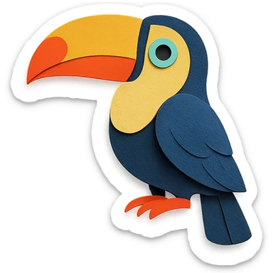 tucano bird with layered paper look sticker