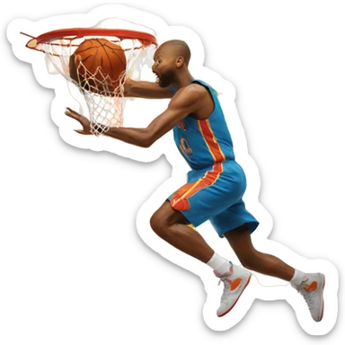a shrimp on fire slamming dunk sticker