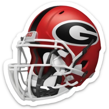 Man with football helmet Georgia bulldogs sticker