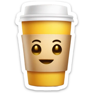 Smiley face with takeaway coffee sticker