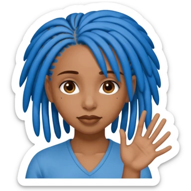 brown girl with blue locs saying fuck you sticker