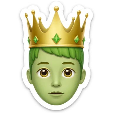 Personified celery wearing a crown sticker