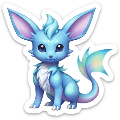 Shiny-Pastel-Nebula-Eeveelution-Cute-Fakemon-Dragon-Pokémon-fusion full body sticker