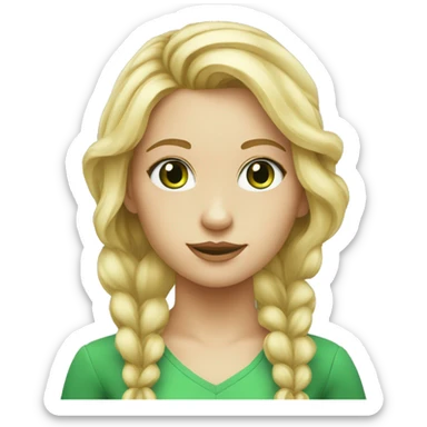 fille blonde avec tresses au yeux vert  sticker