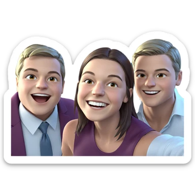 boys in stylish attire smiling sticker