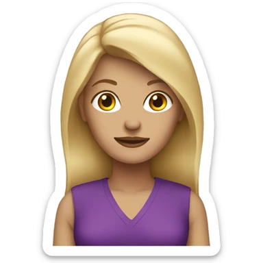 blonde woman in purple  sticker