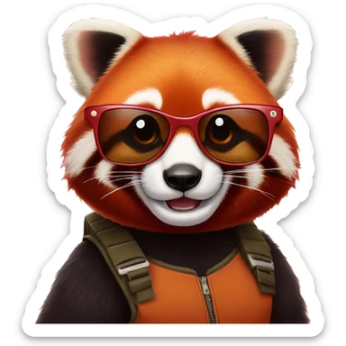 A red panda with cool sunglasses  sticker