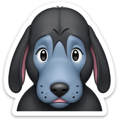 Eeyore mixed with a black lab sticker