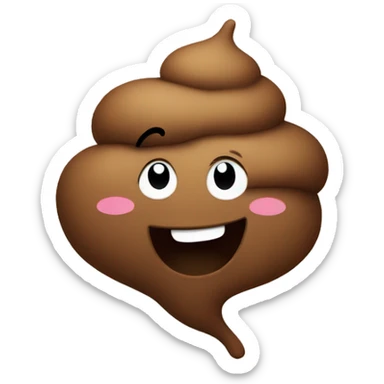 Poop emoji with smile one side curled up sticker