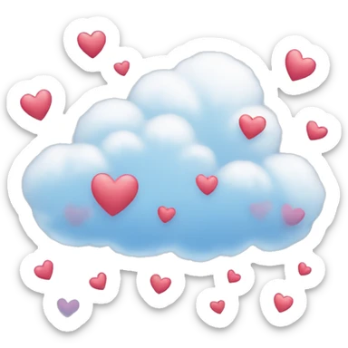 A cloud with hearts flying out  sticker