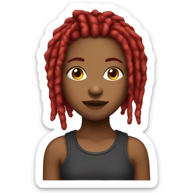 Girl with red dreads sticker