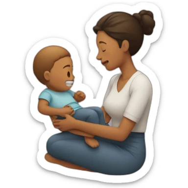 Mama despertando al hijo sticker