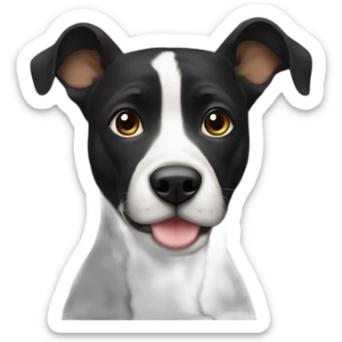 Black try american bollie with cropped ears sticker