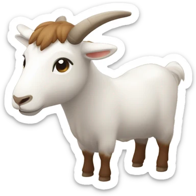 Una cabra marrón y blanca duerme en paz sobre la paja, con ‘Z’ flotando en el aire, simbolizando sus sueños tranquilos sticker