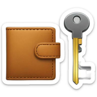 a wallet icon next to a keys icon sticker