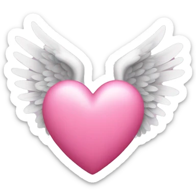 pink heart with wings sticker