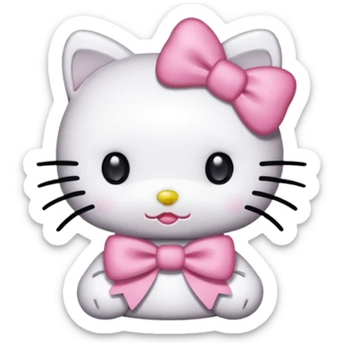 Genera esta emojis 🤍 con un hello Kitty en el medio sticker