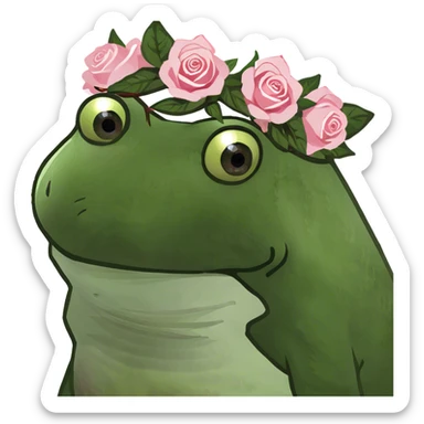 Realistic Long Red haired white woman with white & pink roses in her hair  sticker